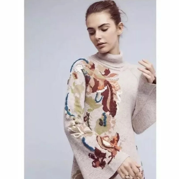Anthropologie Dresses & Skirts - Anthropologie knitted and knotted Floral Dress